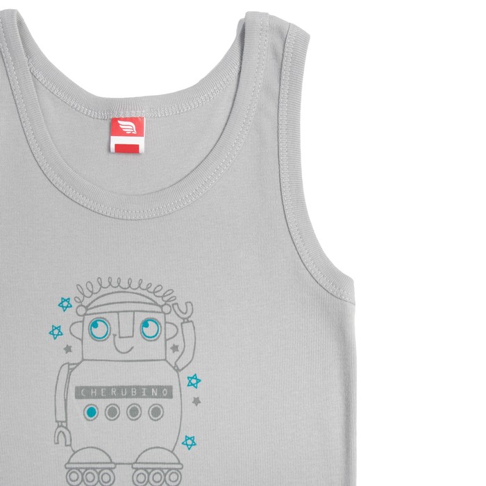 Майка для мальчика, рост 92 см, цвет серый