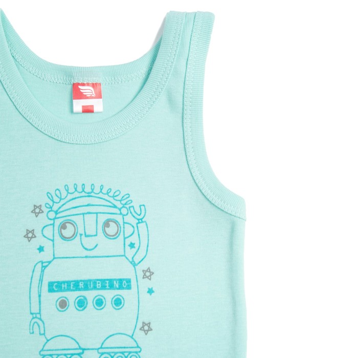 Майка для мальчика, рост 92 см, цвет бирюзовый