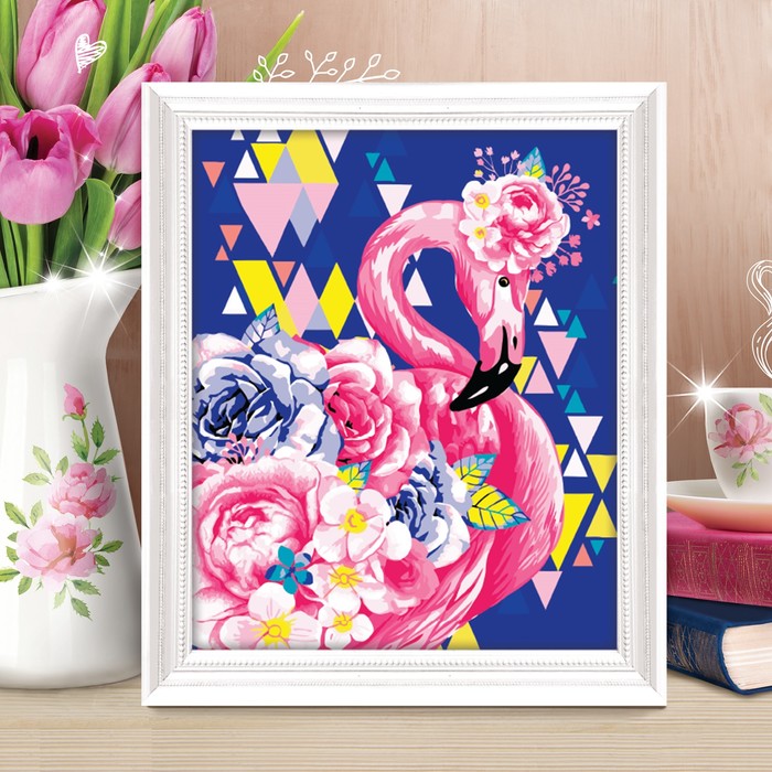 Роспись по номерам без подрамника "Фламинго", 40 х 50 см