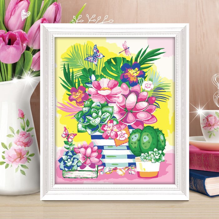 Роспись по номерам без подрамника "Суккуленты", 40 х 50 см