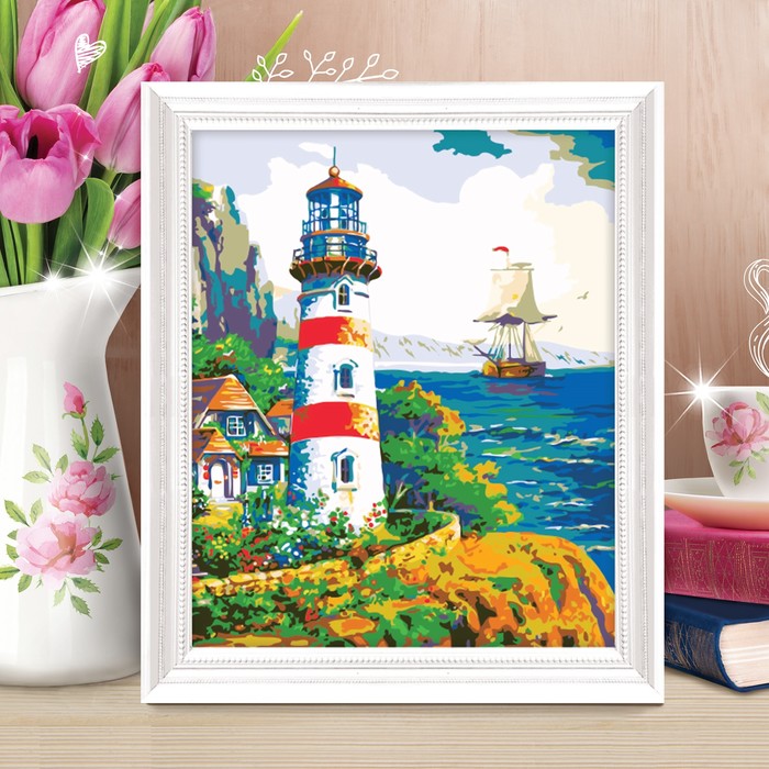 Роспись по номерам без подрамника "Маяк", 40 х 50 см