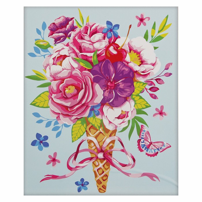 Роспись по номерам без подрамника "Цветы", 40 х 50 см