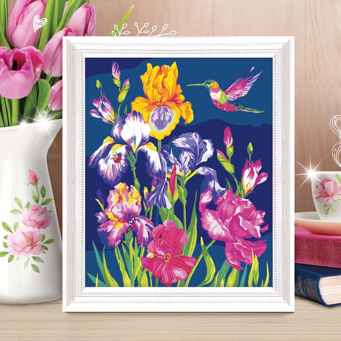 Роспись по номерам без подрамника "Ирисы", 40 х 50 см
