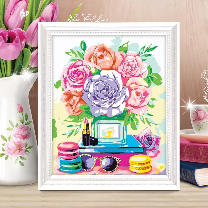 Роспись по номерам без подрамника "Пионы", 40 х 50 см