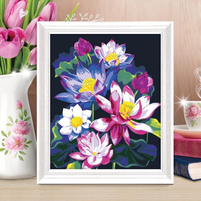 Роспись по номерам без подрамника "Кувшинки", 40 х 50 см