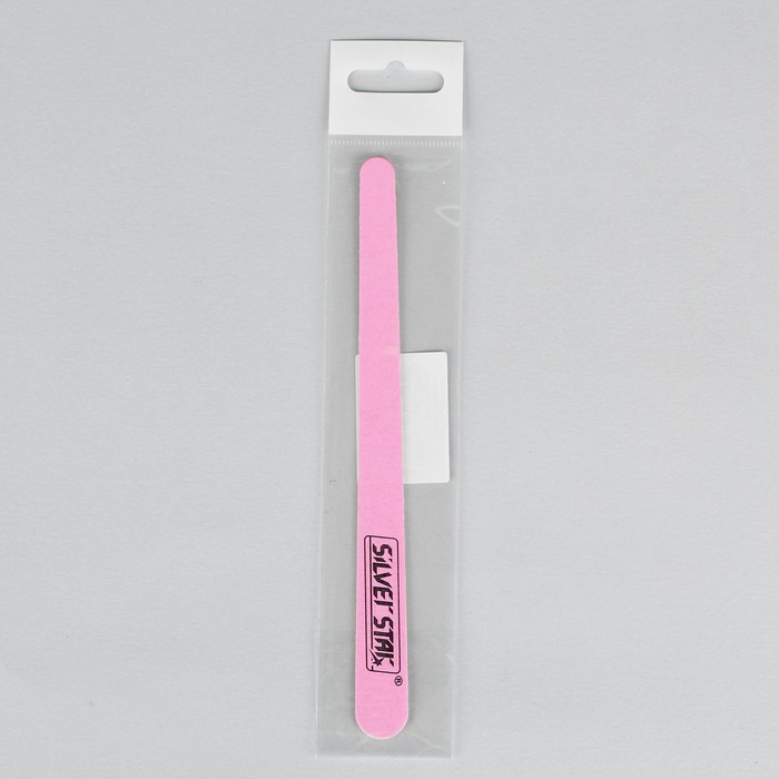 Пилка наждачная, деревянная, абразивность 180/240, 17,6см, цвет розовый