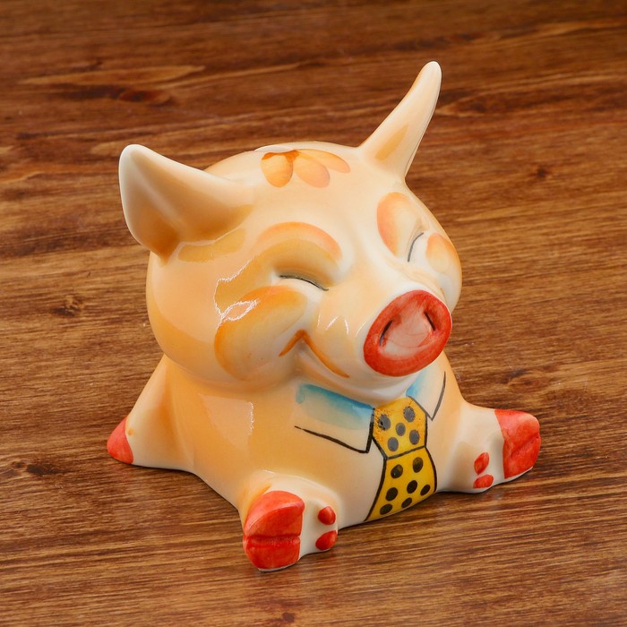 Копилка фарфоровая "Хрюн", 10x12x10 см