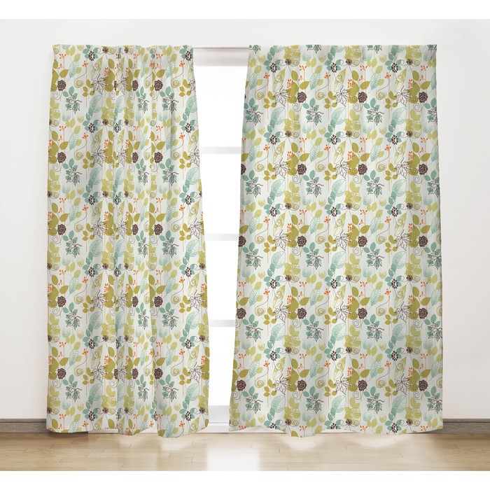 Комплект штор "Осенний вальс", размер 165х270 см-2 шт., микрофибра