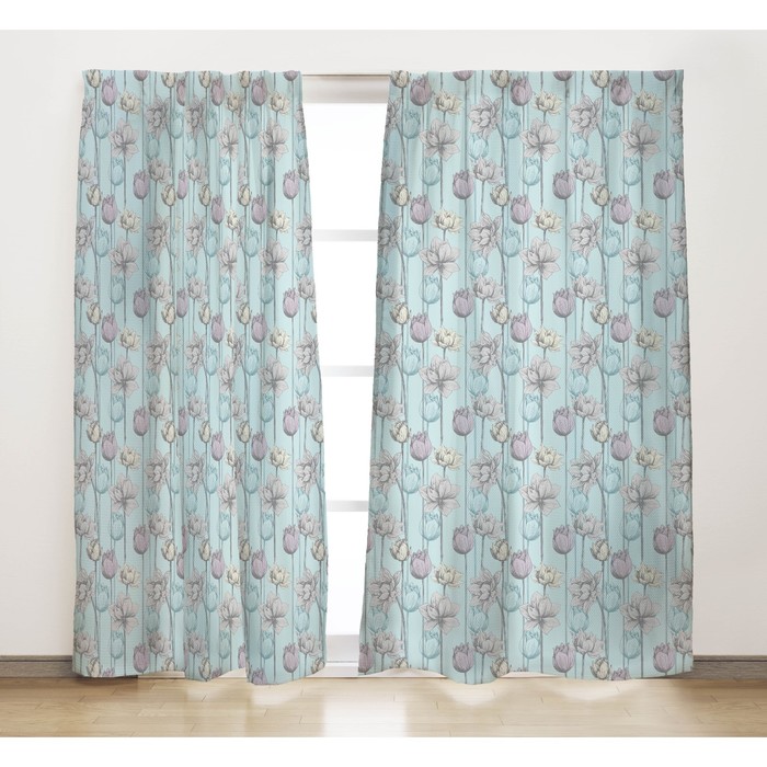 Комплект штор "Лотос", размер 165х270 см-2 шт., микрофибра