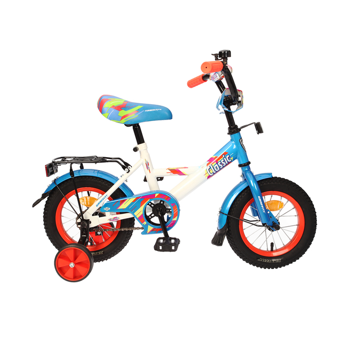 Велосипед 12" Graffiti Classic RUS, цвет белый/светло-синий