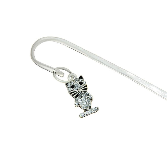 Закладка "Кот", со стразами, микс