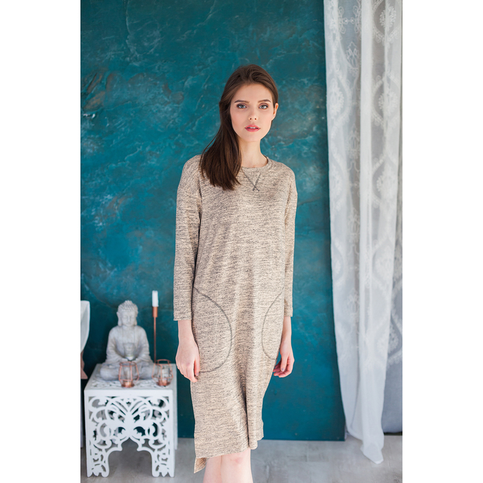 Платье женское ОХО-0168 цвет бежевый, размер 50-52(XL)