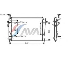 

Радиатор системы охлаждения AVA QUALITY COOLING HY2211