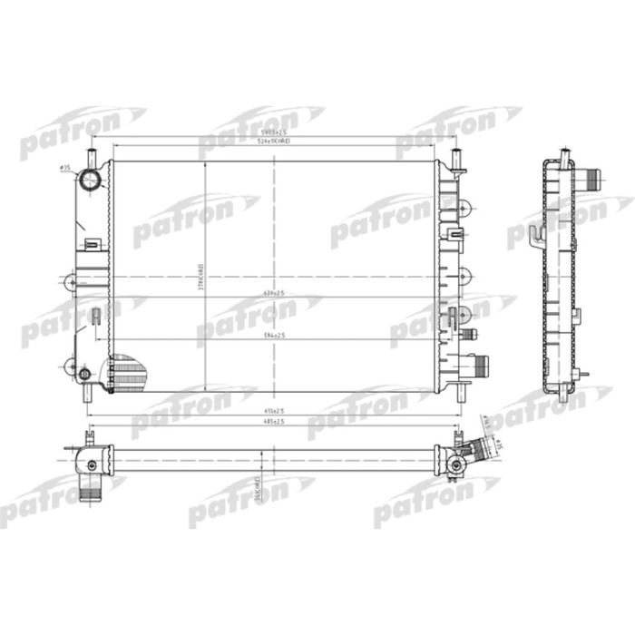 Радиатор охлаждения двигателя Patron PRS3434