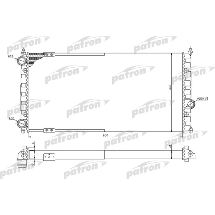 Радиатор охлаждения двигателя Patron PRS3521