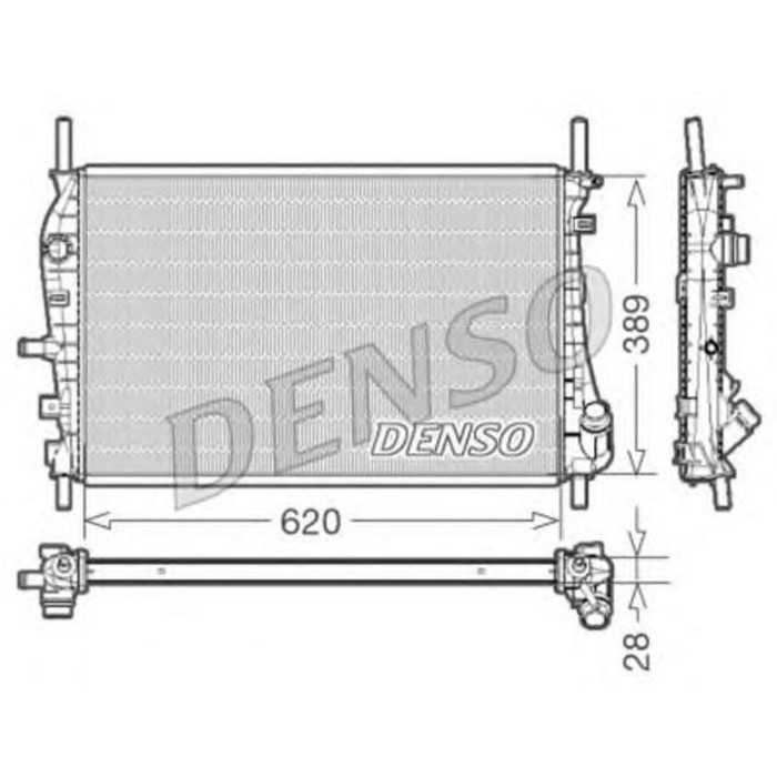 Радиатор охлаждения двигателя Denso DRM10073