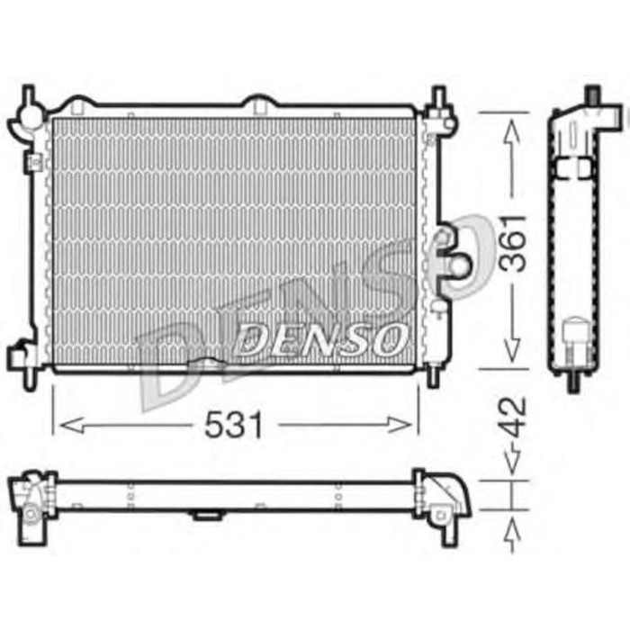 Радиатор охлаждения двигателя Denso DRM20014