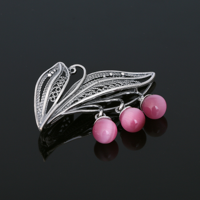 Брошь "Мэрит" в посеребрении