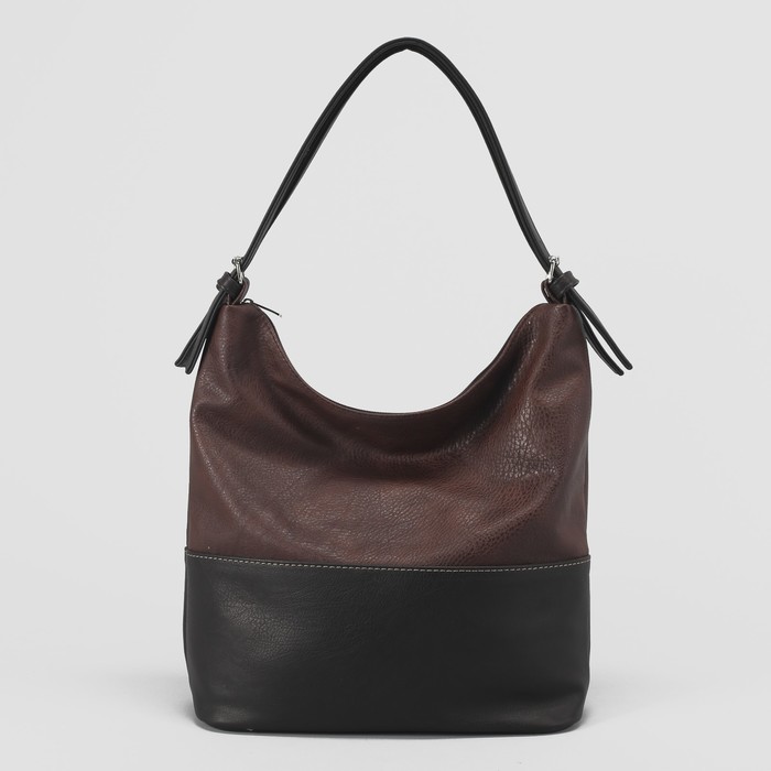 Сумка женская, 1 отдел с перегородкой на молнии, наружный карман, цвет коричневый/кофе