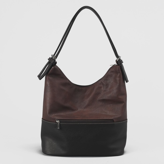 Сумка женская, 1 отдел с перегородкой на молнии, наружный карман, цвет коричневый/кофе