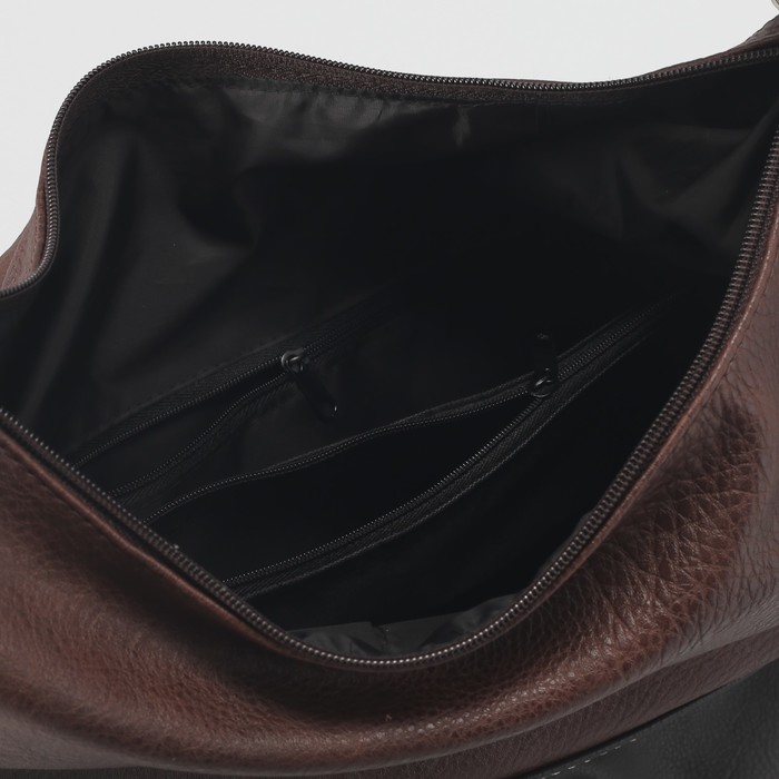 Сумка женская, 1 отдел с перегородкой на молнии, наружный карман, цвет коричневый/кофе