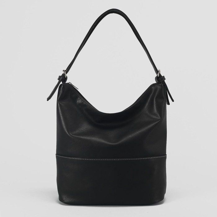 Сумка женская, 1 отдел с перегородкой на молнии, наружный карман, цвет чёрный