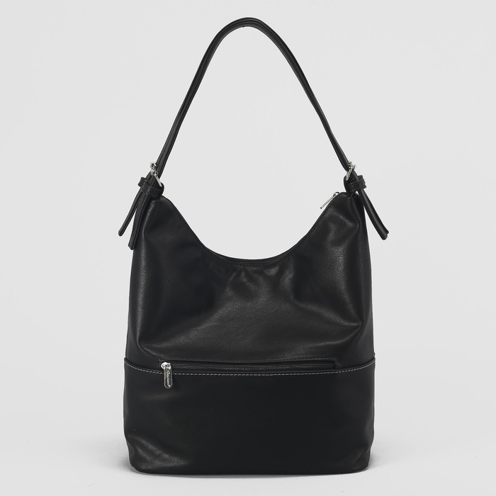 Сумка женская, 1 отдел с перегородкой на молнии, наружный карман, цвет чёрный