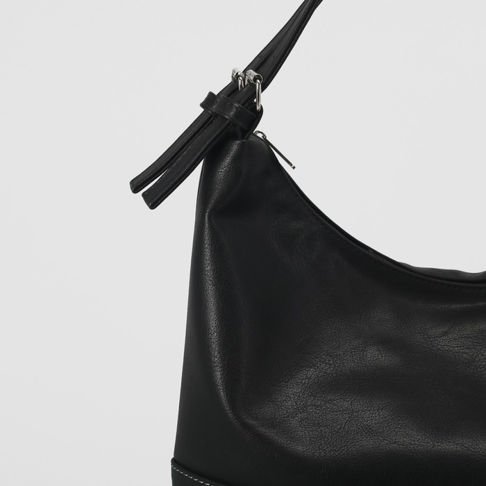 Сумка женская, 1 отдел с перегородкой на молнии, наружный карман, цвет чёрный