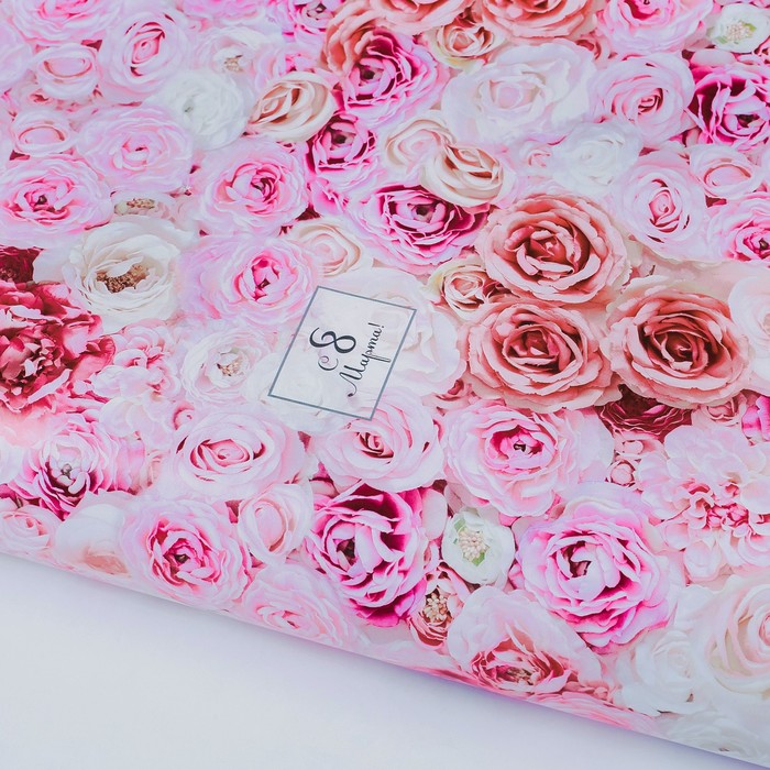 Бумага упаковочная глянцевая "Букеты роз", 100х70 см