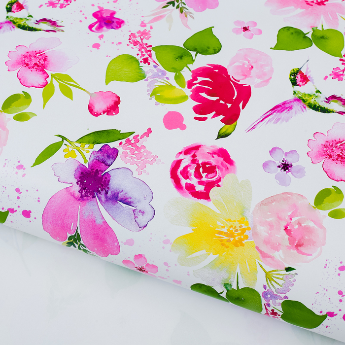 Бумага упаковочная глянцевая "Цветы", 100х70 см