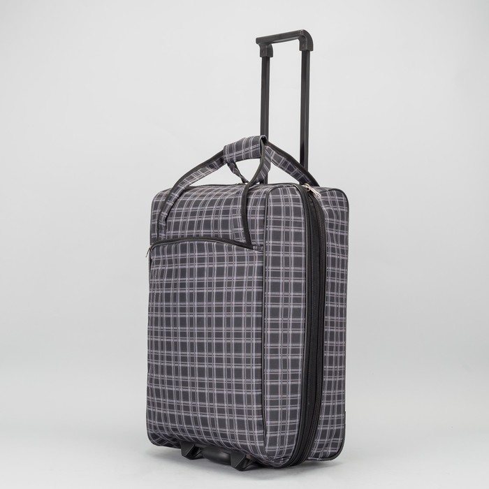 Чемодан малый с расширением 20"", отдел на молнии, наружный карман, 2 колеса, цвет серый