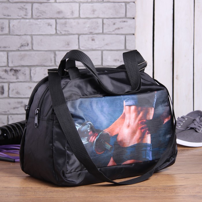 Сумка спорт 3019, 45*15*30, отдел на молнии, н/карман, "Спортивная девушка"