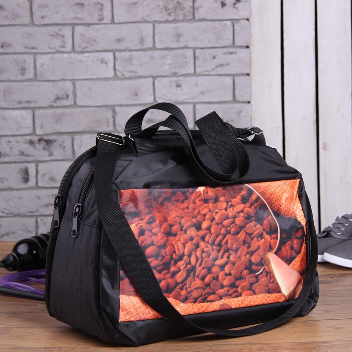 Сумка спорт 3019, 45*15*30, отдел на молнии, н/карман, "Кофе"