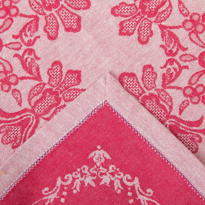 Столовый набор "Этель" (скатерть 150х200 см, салфетки 45х45 см - 6 шт.) цвет бордо, хл. с ВМГО