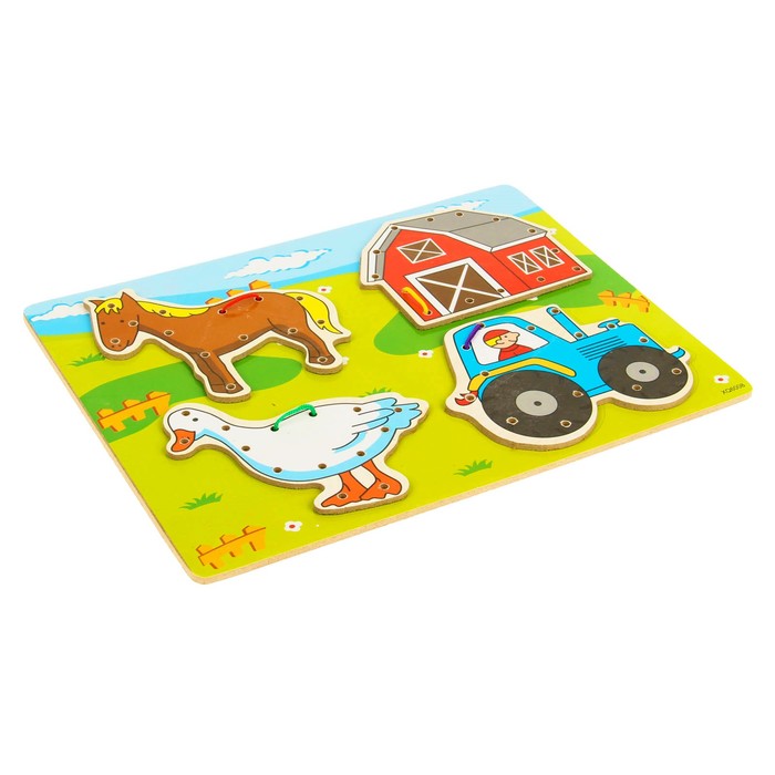 Шнуровка-планшет "На ферме", 4 шт.