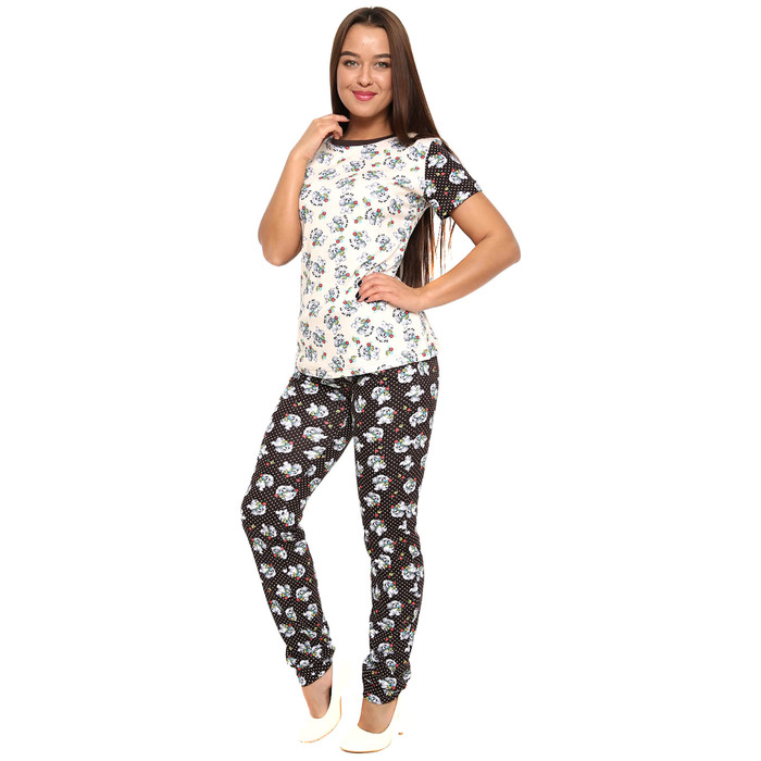 Комплект женский (футболка, брюки) ТК-427 цвет коричневый, р-р 42