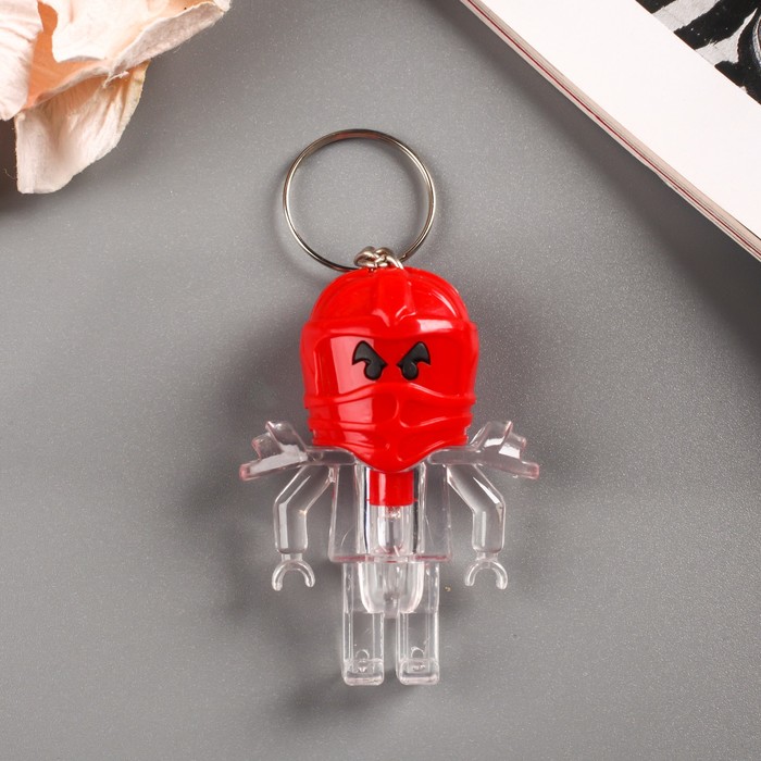 Фонарик свет на кольце "Робот-ниндзя" МИКС 5,5х3,7 см