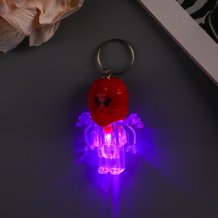 Фонарик свет на кольце "Робот-ниндзя" МИКС 5,5х3,7 см