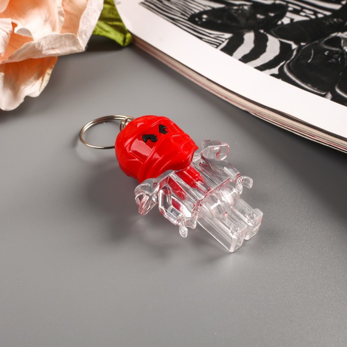 Фонарик свет на кольце "Робот-ниндзя" МИКС 5,5х3,7 см