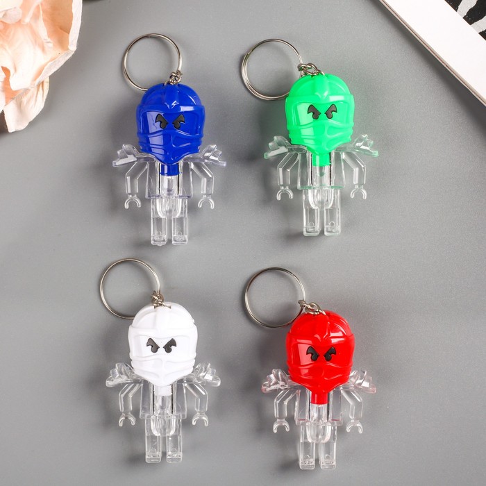 Фонарик свет на кольце "Робот-ниндзя" МИКС 5,5х3,7 см