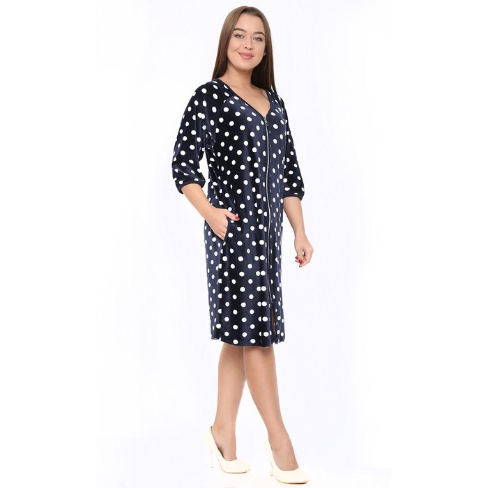 Халат женский на молнии Д-168 цвет МИКС, р-р 58