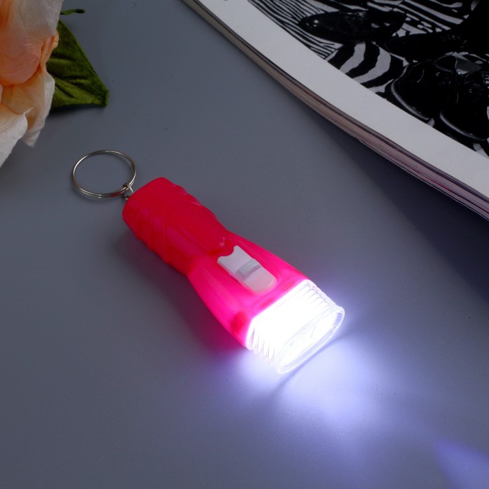 Фонарик свет на кольце "Яркий луч" 2 диода HPH-1106 МИКС 7,5х3х1,7 см