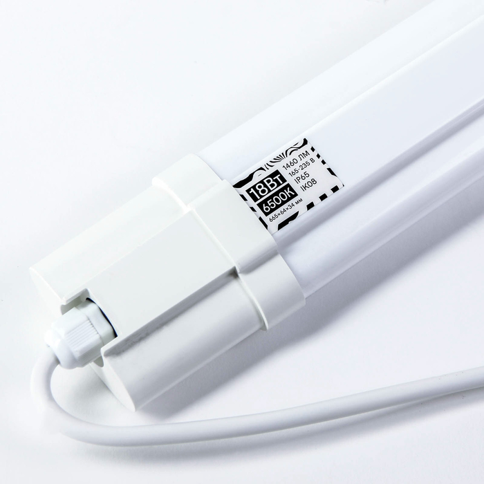 Светильник светодиодный герметичный Luazon 18 Вт, 1460 Лм, IP65, 6500К,665х64х34 мм,165-295В