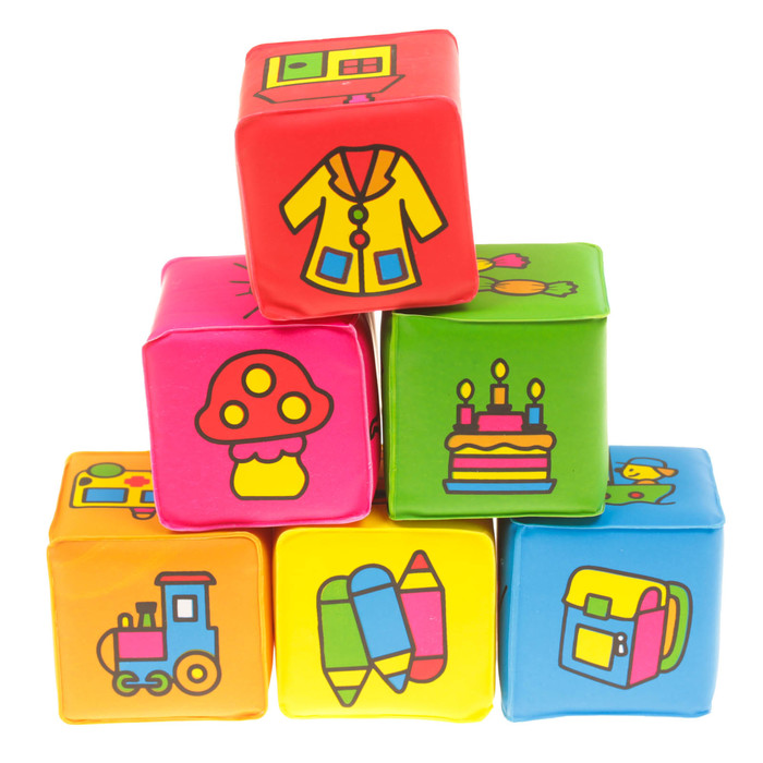 Развивающие игрушки для ванной «Кубики. Учим предметы», 6 шт.