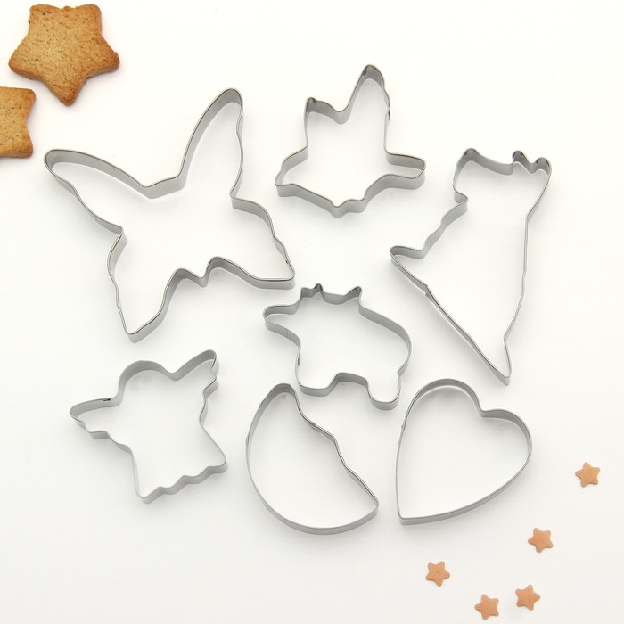 Набор форм для вырезания печенья 19х13 см "Ангел,бабочка,месяц,сердце", 7 шт