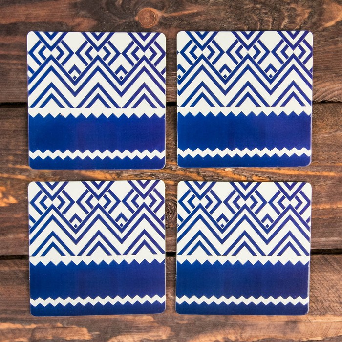 Набор подставок под горячее "Орнамент" 4 шт., 9 х 9 см