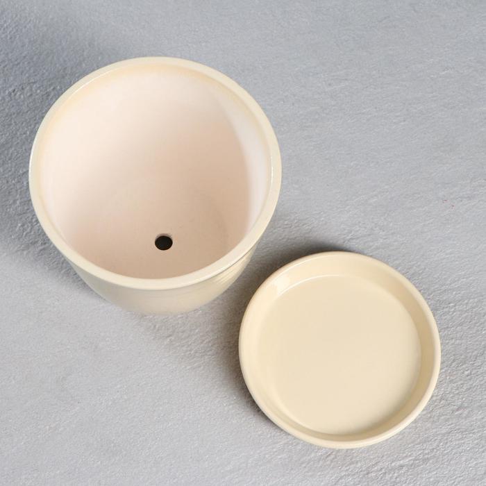 Кашпо "Глория" глазурь, кремовый, 1 л