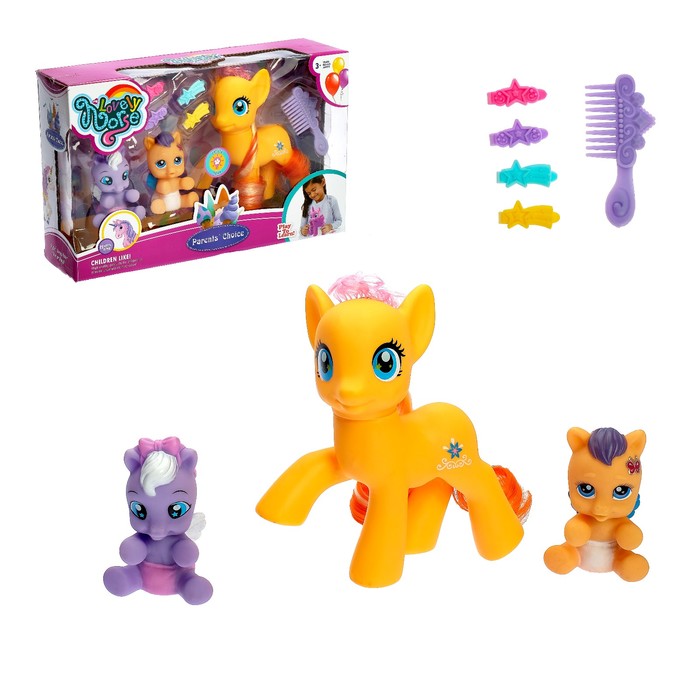 Набор пони "Малышки" с аксессуарами, световые эффекты, МИКС