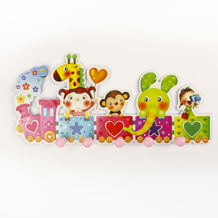 Вешалка на 5 крючков "Паровозик"