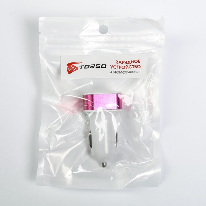 Автомобильное зарядное устройство TORSO, 12-24 В, USB 2.1 А, МИКС